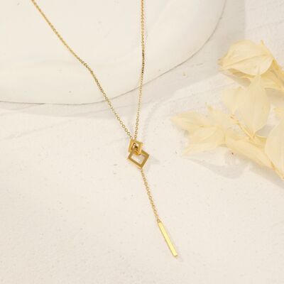 Golden cube necklace