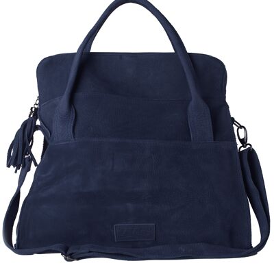 Gaia Nubuk blue Leder Handtasche