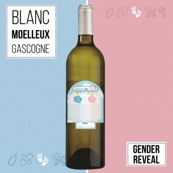 Vin cadeau Gender Reveal - IGP - Côtes de Gascogne Grand manseng blanc moelleux 75cl 1