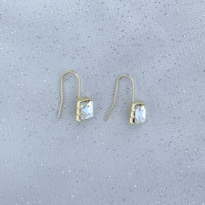 Small Drop Earrings Crystal in Gold