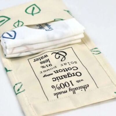 Pañuelos ecológicos en bolsa de tela, Hojas