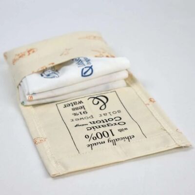 Organic handkerchiefs in a fabric bag, Dogs