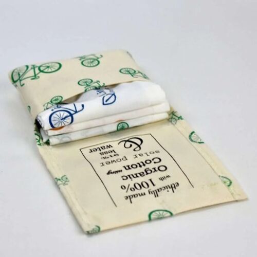 Organic handkerchiefs in a fabric bag, Bicycles