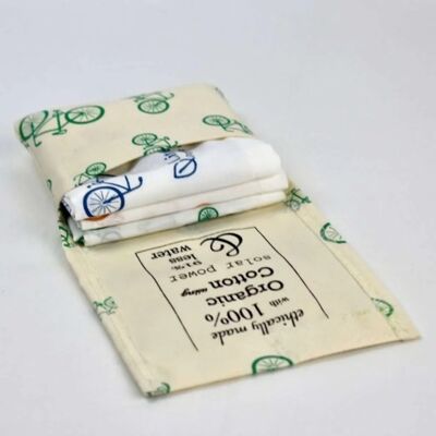 Pañuelos ecológicos en bolsa de tela, Bicicletas