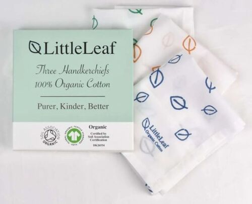 Organic handkerchiefs in a box, Leaves
