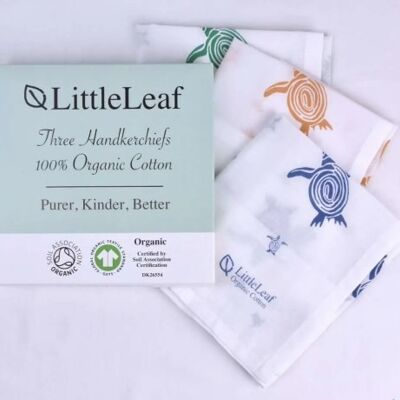 Organic handkerchiefs in a box, Turtles