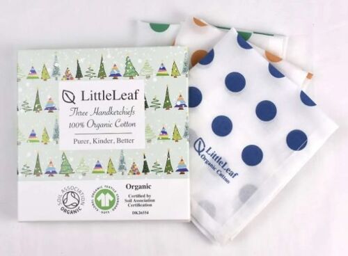 Organic handkerchiefs in a Christmas giftbox, Spots