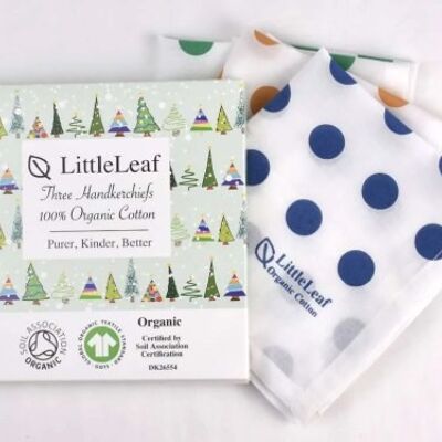 Pañuelos ecológicos en caja regalo de Navidad, Spots