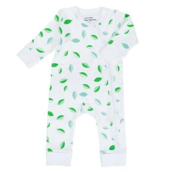 Pyjama zippé en coton bio Tumbling Leaves - 3-6 mois