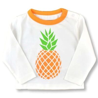 Camiseta de algodón orgánico, Piña, 3-6 meses