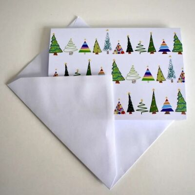 Tarjetas de felicitación ecológicas, árboles de Navidad