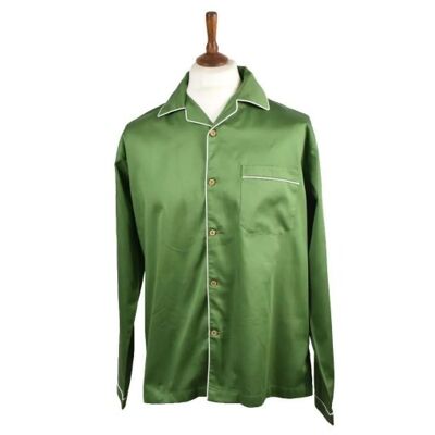 Pijama de Hombre de Algodón Orgánico, Verde Hoja - Talla: XL