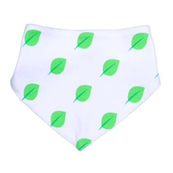 Bavoir bandana en coton bio, Feuille Verte