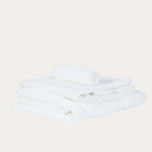 Organic cotton face towel, White