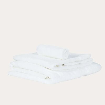 Organic cotton face towel, White