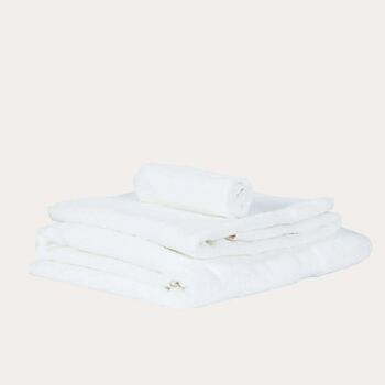 Serviette de toilette en coton bio, Blanc