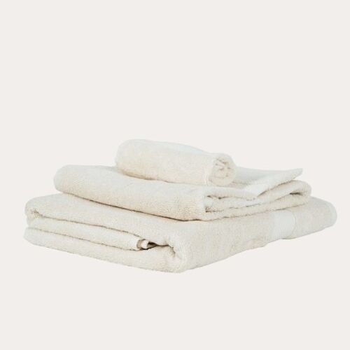 Organic cotton face towel, Natural
