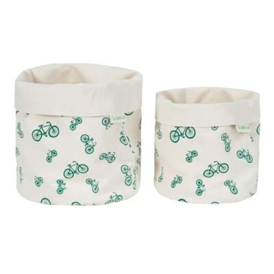 Organic cotton fabric pot, Bicycles, Medium