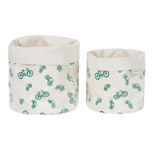 Organic cotton fabric pot, Bicycles, Large