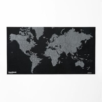 DearWorld Karte mit Ländernamen – STANDARD SCHWARZ