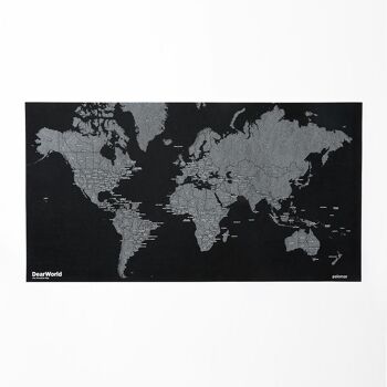 Carte DearWorld avec noms de pays - NOIR STANDARD 1