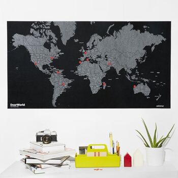 Carte DearWorld avec noms de pays - NOIR STANDARD 2