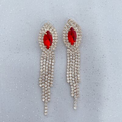 Rote Ohrringe Ohrringe mit Diamanten