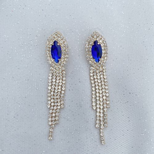Blue Earrings Diamante Earrings
