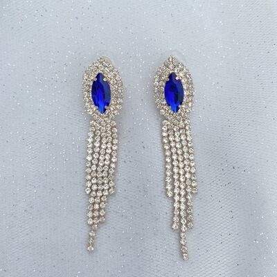 Boucles d'Oreilles Bleues Boucles d'Oreilles Diamante