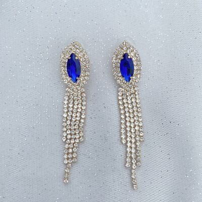 Blaue Ohrringe Ohrringe mit Diamanten