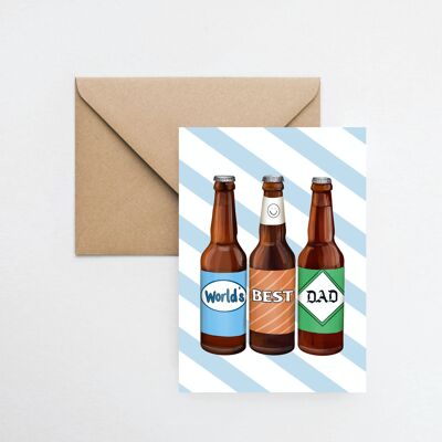 World's best Dad Father's Day Carte de vœux A6 avec emballage entièrement recyclable