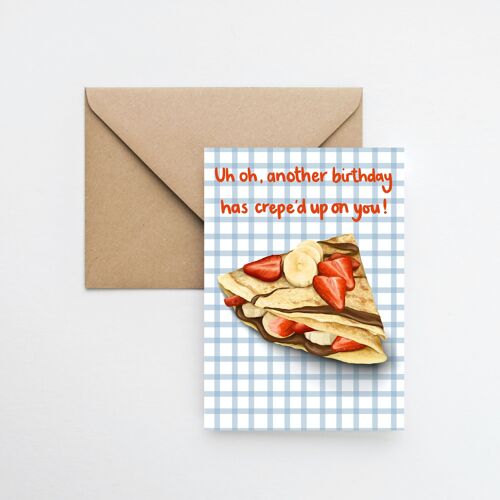Oh crepe birthday A6 greeting card with fully recyclable packaging