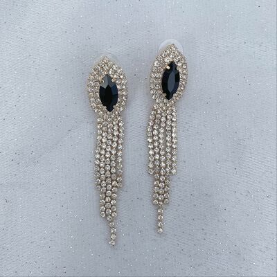 Black Earrings Diamante Earrings