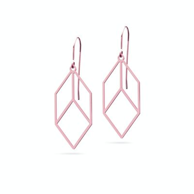 Boucles d'oreilles "Cubica" | plaqué or rose