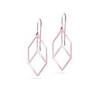 Boucles d'oreilles "Cubica" | plaqué or rose 3