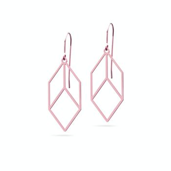 Boucles d'oreilles "Cubica" | plaqué or rose 4