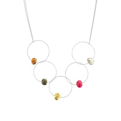 Collier Morph it Hoop avec pierres précieuses multicolores