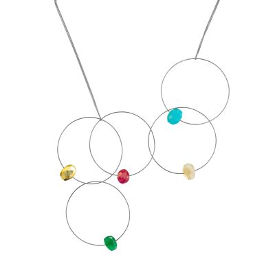 Morph it  Necklace with Colourful Gemstones