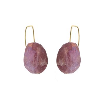 Boucles d'oreilles pendantes droites avec rubis corindon 1