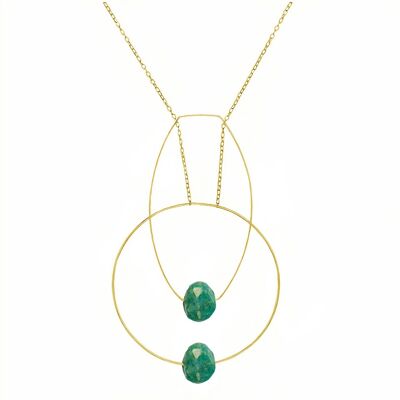 Multi Shape Pendant Necklace with Hand Cut Precious Gemstones