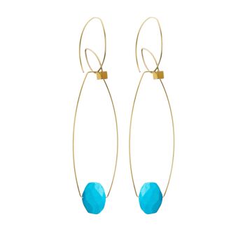 Boucles d'oreilles multi-usages avec options de couleur de gemmes taillées à la main pourpre turquoise et hématite 21