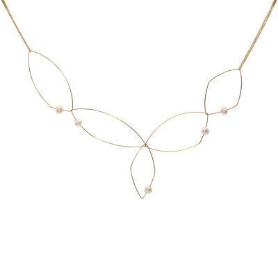 Signature Morph It Multi Wear Abstract Necklace with Round Freshwater Pearls