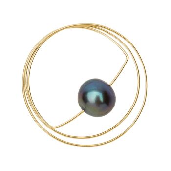 Bague Wrap Cercle avec Perle d'Eau Douce Ronde 9mm 10