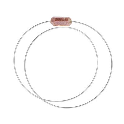 Circle Atomic Bangle with hand cut Gemstones