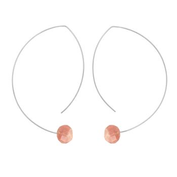 Boucles d'oreilles courbes angulaires avec pierres précieuses taillées à la main 1