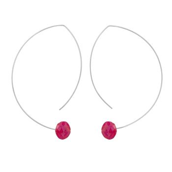 Boucles d'oreilles courbes angulaires avec pierres précieuses taillées à la main 15