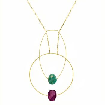 Collier pendentif multi-formes avec choix de pierres précieuses taillées à la main de combinaison de couleurs 9