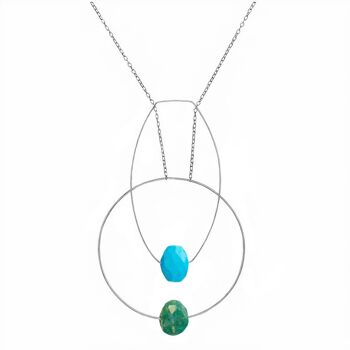 Collier pendentif multi-formes avec choix de pierres précieuses taillées à la main de combinaison de couleurs 25
