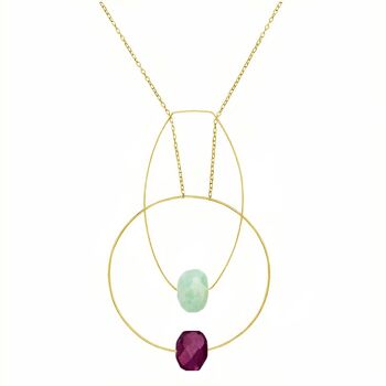 Collier pendentif multi-formes avec choix de pierres précieuses taillées à la main de combinaison de couleurs 11