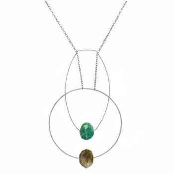 Collier pendentif multi-formes avec choix de pierres précieuses taillées à la main de combinaison de couleurs 13
